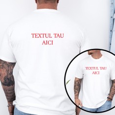 Tricou personalizat alb din bumbac 100% fata si spate- calitate premium foto