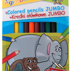 Creioane Colorate, 12 Culori/cutie, Gimboo Jumbo
