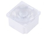Lentilă LED pătrată transparentă 45&deg; 12,55mm