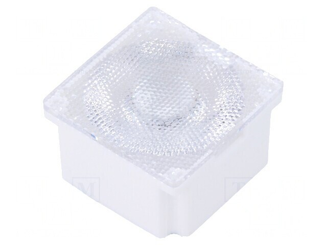Lentilă LED pătrată transparentă 45&deg; 12,55mm