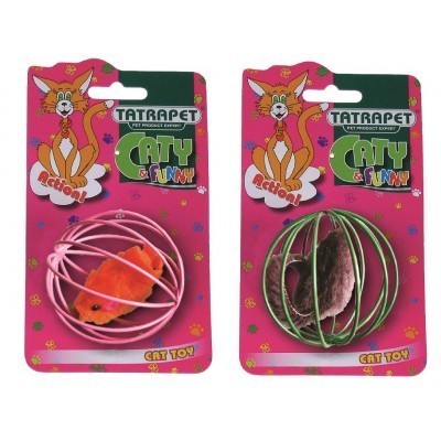 Jucarie soricel &amp; minge metalica &oslash; 6 cm