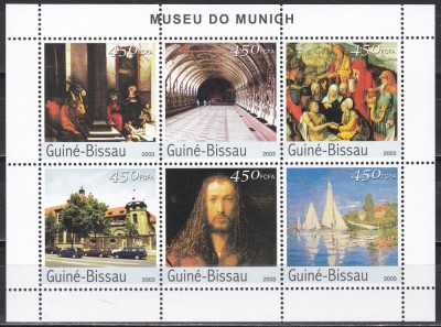 Guineea Bissau 2003 - Mari muzee ale lumiii - M&amp;uuml;nchen, Bloc, MNH foto