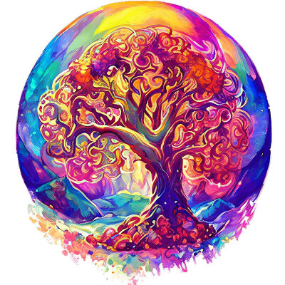 Sticker decorativ, Copac, Multicolor, 66 cm, 8680ST foto