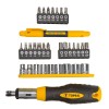 Set 39D522 Topex cu Maner Ergonomic, Varfuri Surubelnita Otel Crom Vanadiu, Mecanism Clichet, Maner Tip Pix