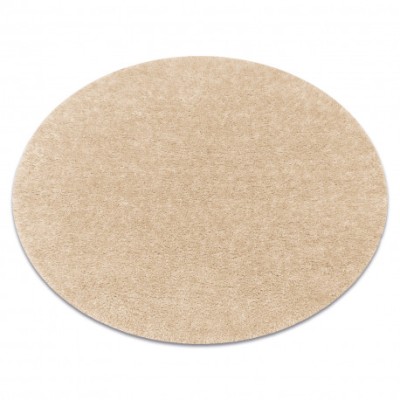 Covor BUENOS cerc 6652 shaggy uni, o singură culoare cremă, cerc 80 cm foto