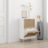VidaXL Pantofar, alb, 52x25x80 cm, lemn prelucrat și ratan natural 345645