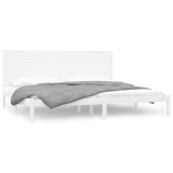 Cumpara ieftin Cadru de pat Super King, alb, 180x200 cm, lemn masiv