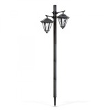 Lampa solara de gradin cu LED - felinar - 137 cm - negru - alb rece