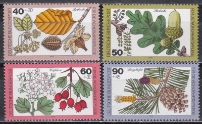 Germania 1979 - Timbre de caritate - Fructe de pădure și nuci, MNH foto