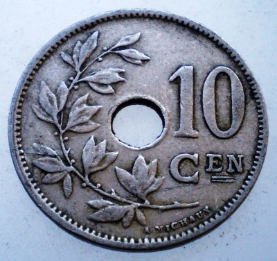 7.464 BELGIA 10 CENTIMES 1928 BELGIE foto
