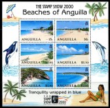 ANGUILLA 2000 TURISM PLAJE SUPRATIPAR STAMP SHOW