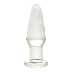 Dop Anal Glass Plug No. 3, Sticla Premium, Transparent, 11.5 cm, Guilty Toys, Sexxify