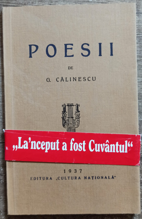 Poesii - G. Calinescu// editie anastatica 2010