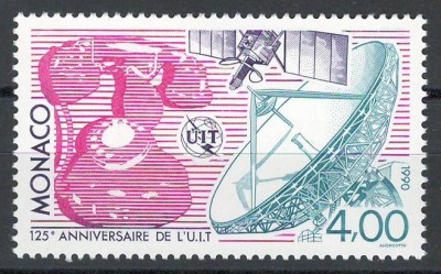 Monaco 1990 Mi 1955 MNH - 125 ani Uniunea Internationala a Telecomunicațiilor foto
