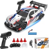 Masina Drift High Speed, lumini LED, 2 seturi de Anvelope, pentru Copii +7 ani si Adulti , acumulator inclus 26x13x12cm