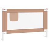 Cumpara ieftin Balustrada de protectie pat copii, gri taupe, 120x25 cm, textil