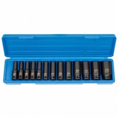 Schlagschrauber Nuss Set 1/2 Zoll, 10-30 mm, tief, 13-teilig, Cr-Mo foto