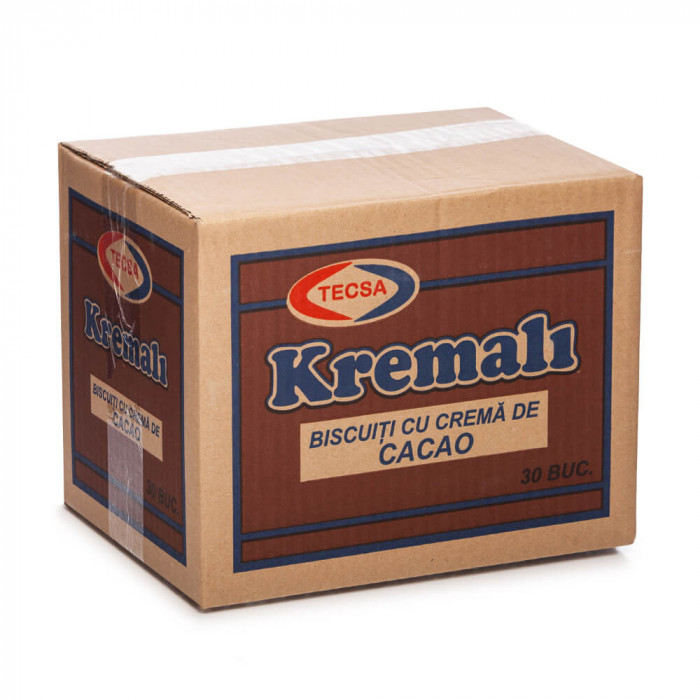 Set 30 Pachete de Biscuiti cu Crema de Cacao Tecsa Kremali, 80 g