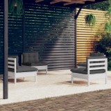 VidaXL Set mobilier grădină cu perne antracit, 4 piese, lemn de pin
