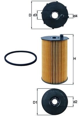 MAHLE OX 205/2D Filtru ulei foto
