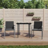 VidaXL Set mobilier de grădină cu perne, 3 piese, poliratan și oțel