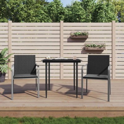 vidaXL Set mobilier de grădină cu perne, 3 piese, poliratan și oțel 3186939 foto