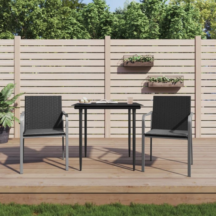 vidaXL Set mobilier de grădină cu perne, 3 piese, poliratan și oțel 3186939