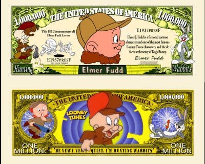 !!! SUA = FANTASY NOTE (TJ6) = DESENE ANIMATE : ELMER FUDD - 2017 - UNC foto