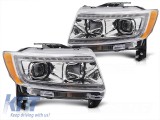 Set de faruri tuning cu lumini LED potrivit pentru Jeep Grand Cherokee 2011-2013, stanga si dreapta Performance AutoTuning