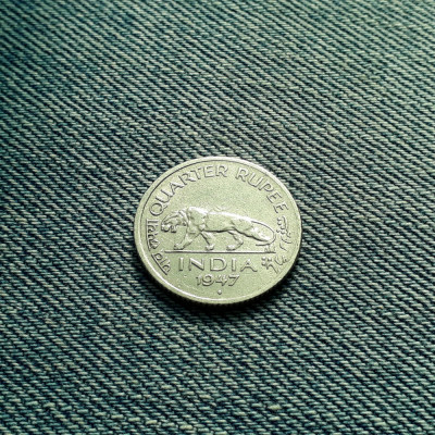 1/4 Rupee 1947 India / quarter / George VI foto