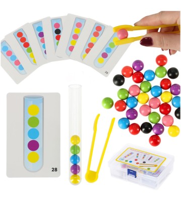 Puzzle educativ cu bile colorate Montessori foto