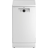 Masina de spalat vase slim Beko BDFS26020WQ, 10 seturi, 6 programe, AquaIntense, Fast+, Mini 30, Eco 50, Intensiv 70, Dozator glisant pentru detergent