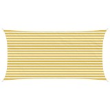vidaXL P&acirc;nză de umbră Galben și alb 2,5 x 6 m HDPE 42032828