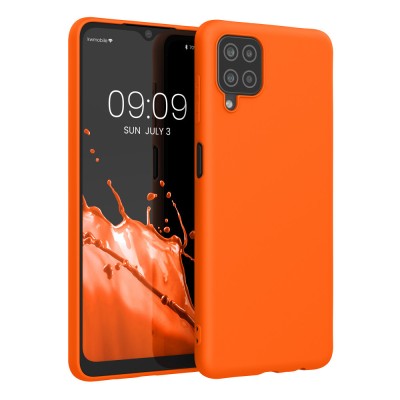 Husa Kwmobile pentru Samsung Galaxy A12, Portocaliu, Silicon, KWM000012BL058C foto