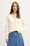 United Colors of Benetton cardigan din bumbac femei, culoarea bej, 10C1E604W