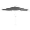 VidaXL Umbrelă de soare de exterior, st&acirc;lp metalic, antracit, 390 cm