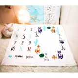 Cumpara ieftin Păturică Milestone Bebe Drool, Subțire, Fotografii Memorabile, Bursuci, 100x100 cm, Rame Inclus