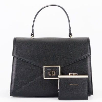 Geanta medie neagra Premium cu portofel CB2305-1 M6 foto