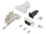 Conector D-Sub 9-Pin tată unghi 45&deg; pentru cablu Gold Flash