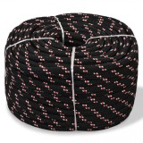 Cumpara ieftin Fr&acirc;nghie marinărească din polipropilenă 14 mm 50 m, negru, vidaXL