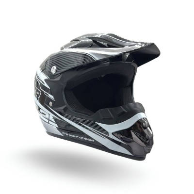 Casca motocross/atv copii XTR 125, culoare negru/alb, marime YS, 51-52cm Cod Produs: MX_NEW XTR125-968 foto