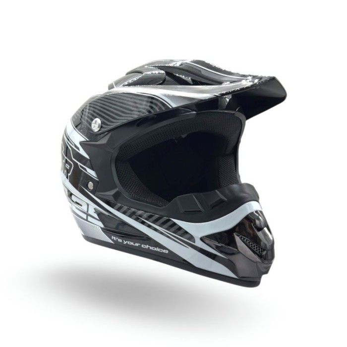 Casca motocross/atv copii XTR 125, culoare negru/alb, marime YS, 51-52cm Cod Produs: MX_NEW XTR125-968