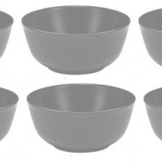 Set 6 boluri pentru servire, Negru mat, Ceramica, 14 cm