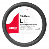 Husa volan auto perforata tip piele marimea L 39-41 cm, antiderapanta, montaj rapid, AMiO SWC-50-L 03557, protectie impotriva uzurii