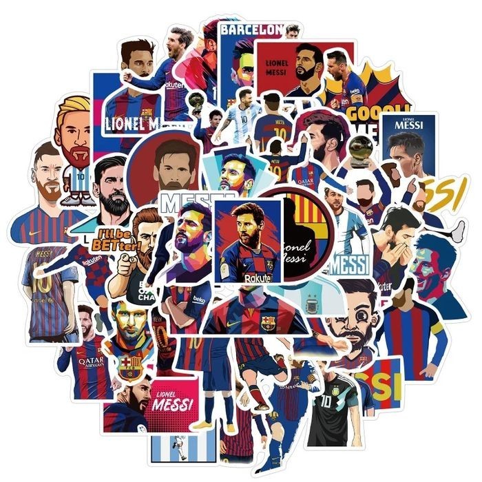 Set 50 abțibilduri stickers Messi Barcelona Argentina laptop chitara