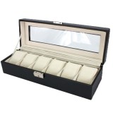 Cumpara ieftin PREMIUM Cutie depozitare si organizare pentru 6 ceasuri, Watchbox
