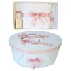 Set trusou botez si cutie trusou, Ingeras, dantela roz prafuit, Denikos&reg; 453