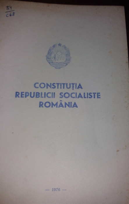 CONSTITUTIA REPUBLICII SOCIALISTE ROMANIA