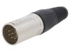 Conector XLR mufă tată PIN 7 drept pe cablu lipire argintat, CLIFF