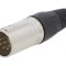 Conector XLR mufă tată PIN 7 drept pe cablu lipire argintat